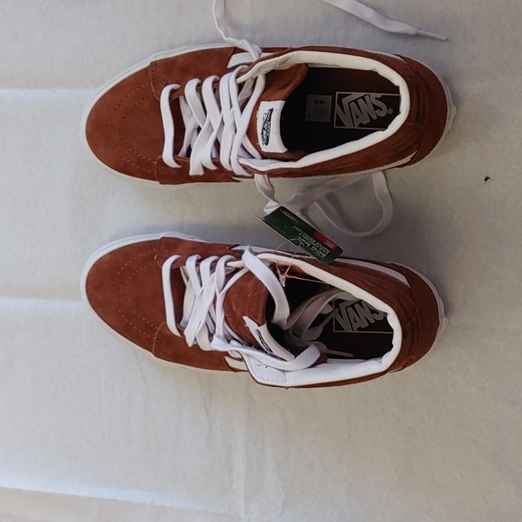 Vans Sk8-Hi Pig Suede Tortoise Shell Brown Sneakers NEW - Picture 8 of 12